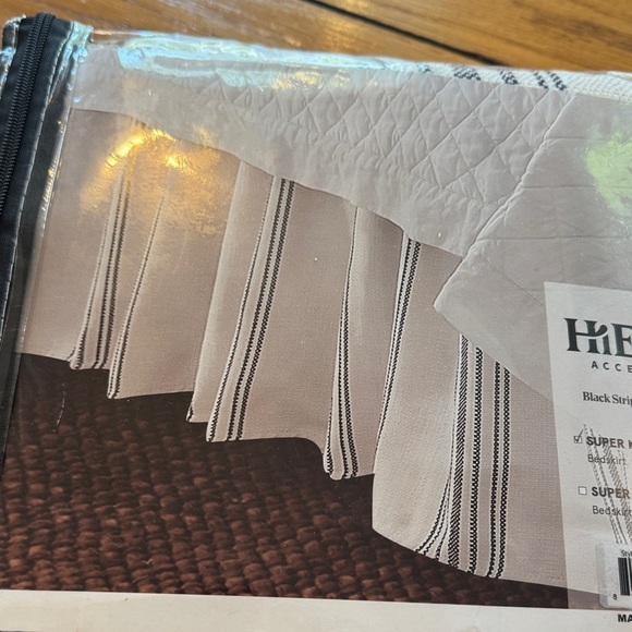 HiEnd Accents Black Stripe Bedskirt - Picture 3 of 4